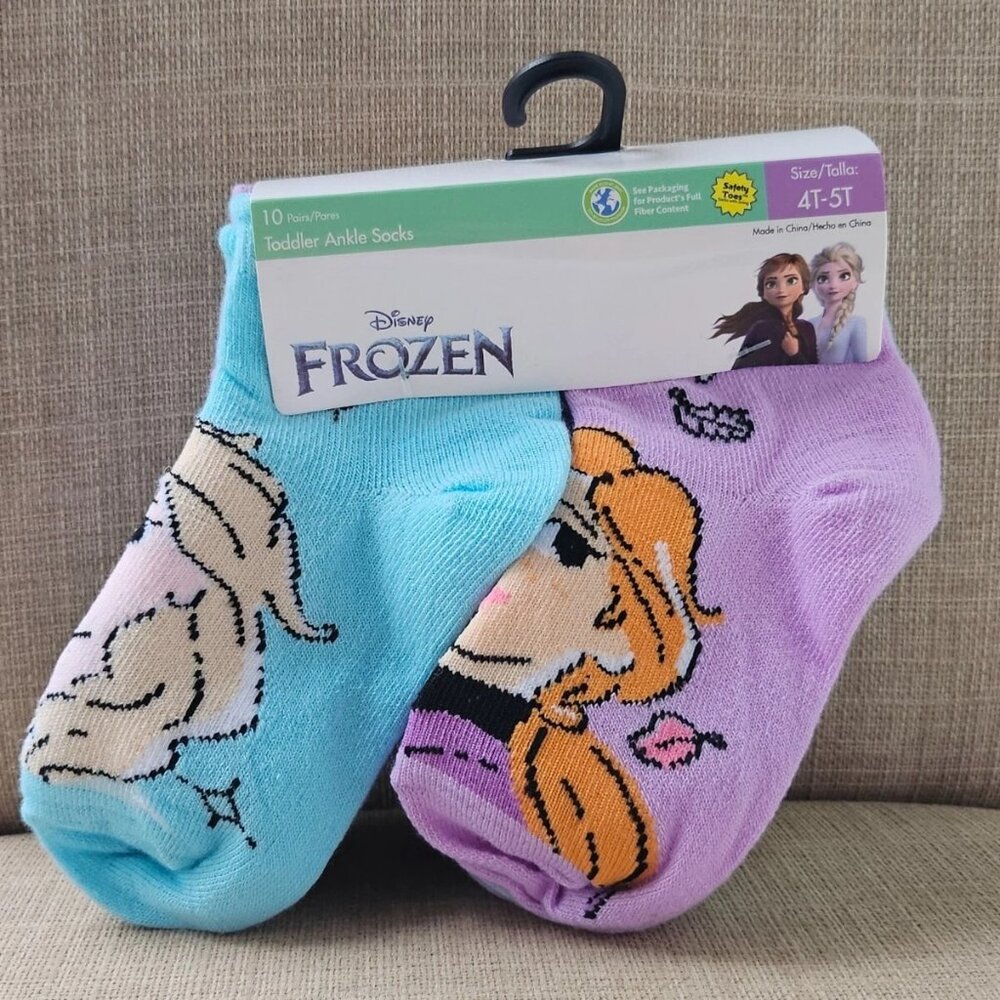Disney Fronzen Socks Kids Girl Todler Ankle Socks Set of 10